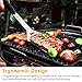 GDEALER BBQ Grill Tools Set 4 Pieces Barbecue Tool Set Grill Accessories with Spatula Tongs Fork and Silicone Basting Brush, Heavy Duty Professional Grade Stainless Steel