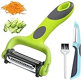 GANNK Potato Apple Vegetable Peelers for Kitchen, I and Y Peelers for Fruit Veggie Potatoes Carrot Cucumber, 3 in 1 Blade Spi