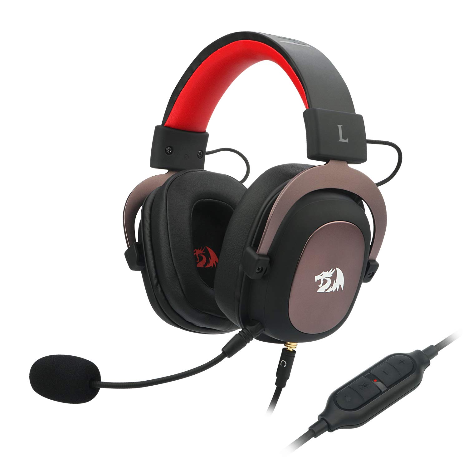 Redragon H510 Zeus Auriculares para juegos con cable - Sonido envolvente 7.1 - Almohadillas de espuma viscoelástica - Controladores de 53 mm - Micrófono desmontable, funciona para PC multiplataforma, PS4/3 y Xbox One/Series X, NS