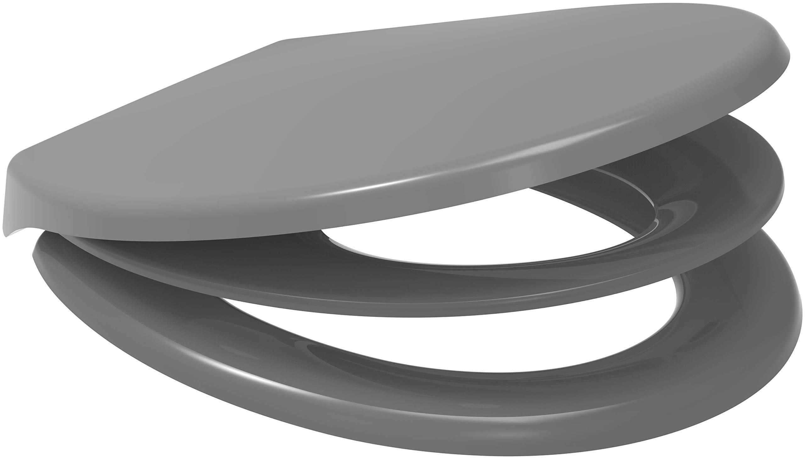 Parent and Child Potty Training Multi Toilet Seat Soft Close Quick Release Top or Bottom Fix (Grey)