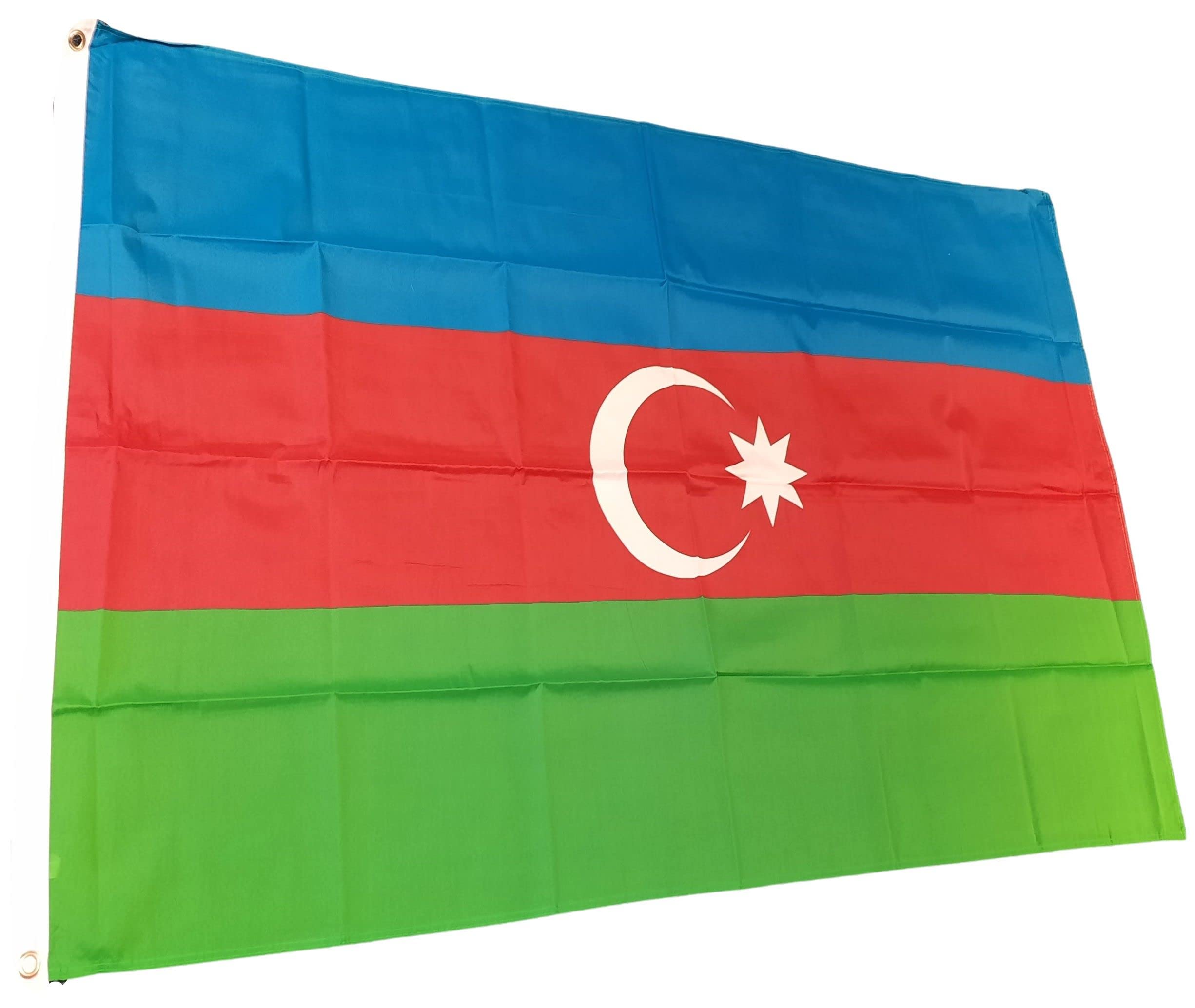 NWFlags Azerbaijan Flag 3ft x 2ft 75d Premium Polyester Suitable For Flagpoles | Strong Polyester 3x2 foot material flag with Eyelets