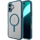 ZAGG Santa Cruz Snap iPhone 16 Plus Case – MagSafe Compatible, 13ft Military-Grade Drop Protection, Graphene Reinforced, Anti-Scratch, Slim, 70% Recycled Content, Clear with Retro Blue Accents