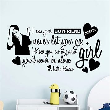 Waofe Justin Bieber Zitate Wand Decor Fashion Vinyl Wandaufkleber