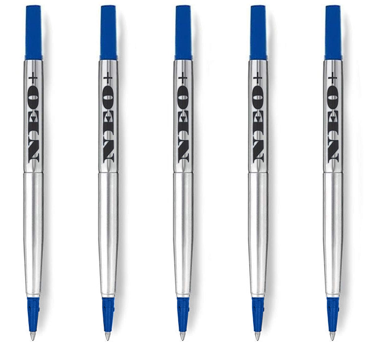 Quality Quink Rollerball Pen Refills Fine Point 0.5 mm - Compatible with Parker (5 x Blue Ink)