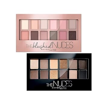 Maybelline New York The Blushed Nudes Palette Eyeshadow, 9g + Maybelline New York The Nudes Palette Eyeshadow, 9g