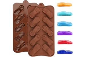 Silicone Car Chocolate Molds, Sports Auto Race Theme, for Cake Decorations, Candy, Jello, Fondant, Resin, 2 Pack