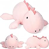 JOD® Weighted Dinosaur Stuffed Animals, Dinosaur Weighted 5 lbs, 26" Large Weighted Plush Animal, Cute Plush Toy Pillow, Soft Dino Plushie Gifts for Adults, Boys & Girls (66 CM Pink)