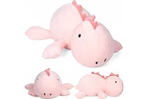 JOD® Weighted Dinosaur Stuffed Animals, Dinosaur Weighted 5 lbs, 26" Large Weighted Plush Animal, Cute Plush Toy Pillow, Soft Dino Plushie Gifts for Adults, Boys & Girls (66 CM Pink)