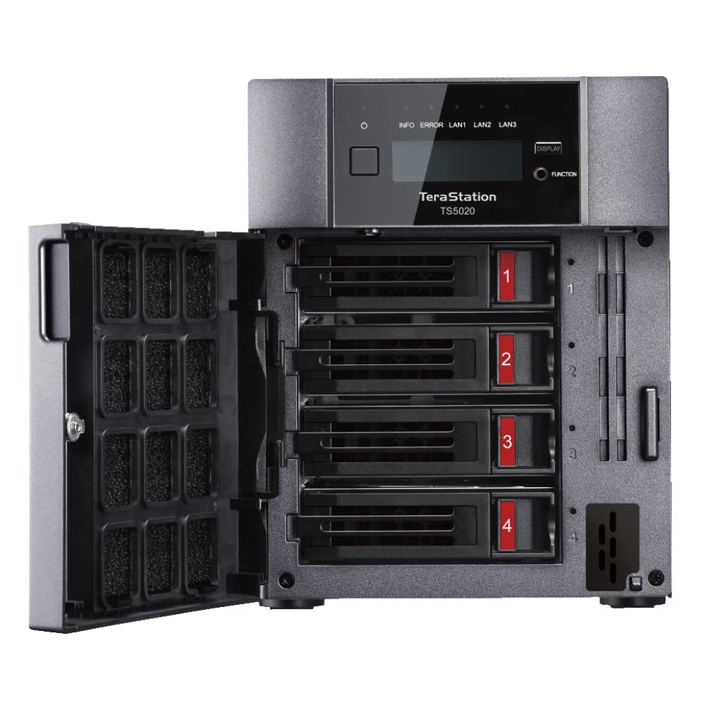 BUFFALO TeraStation 5420DN Desktop NAS 32TB (2x16TB) with HDD NAS Hard Drives Included 10GbE / 4 Bay/RAID/iSCSI/NAS/Storage Server/NAS Server/NAS Storage/Network Storage/File Server
