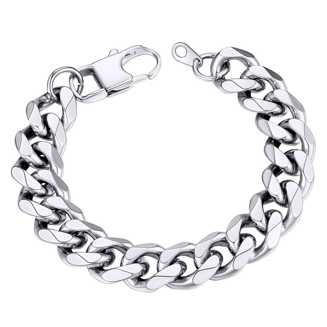 U7 Sturdy Stainless Steel Bracelet Mens Silver Chain Bracelets for Men Braclet