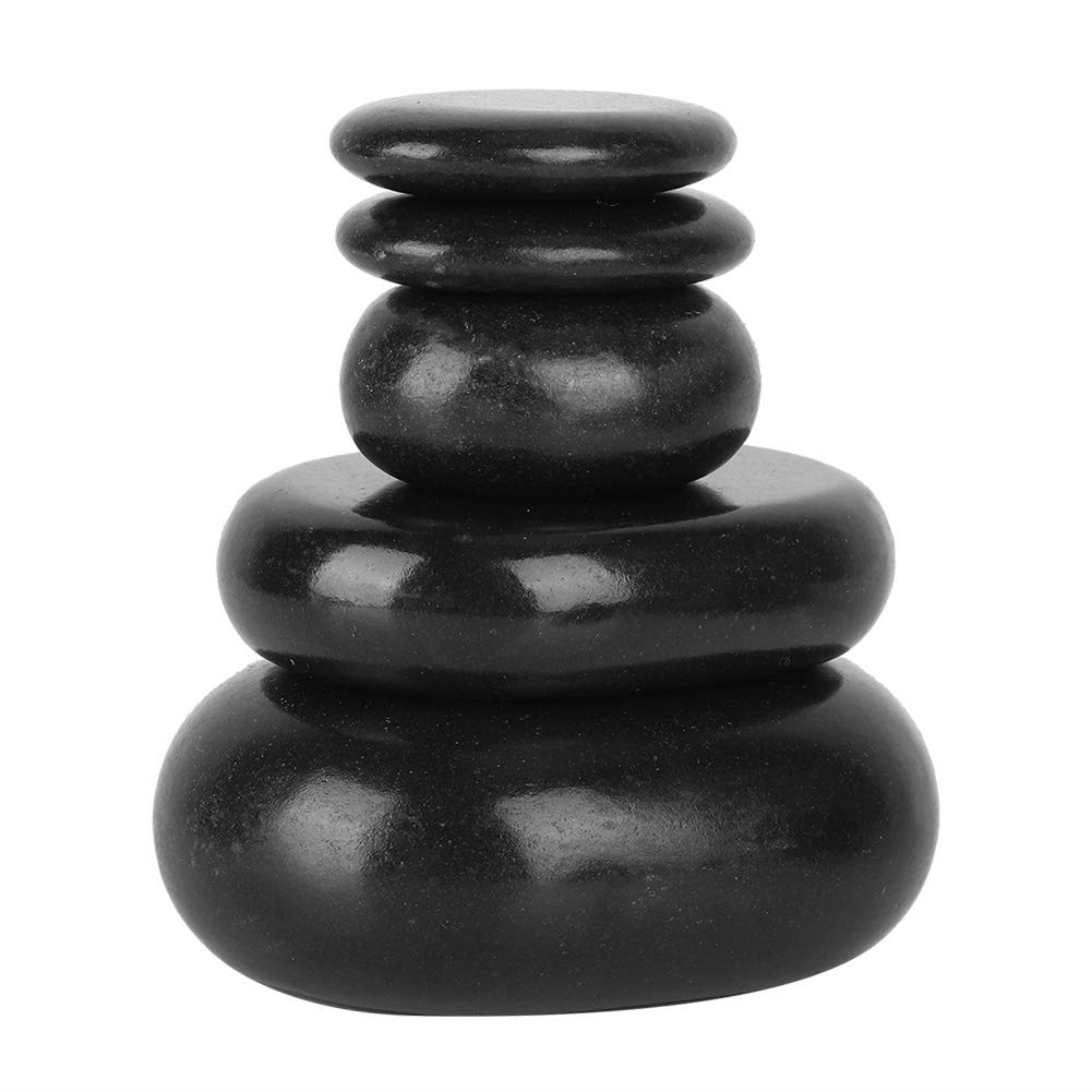 lyrlody Spa Hot Stones,20Pcs Hot Stones Massage Kit Hot Spa Black Basalt Oval Shape Stone Essential Oil Pedicure Massage Stones for Spa Massage Therapy Pedicure Massage Back Neck Relaxation
