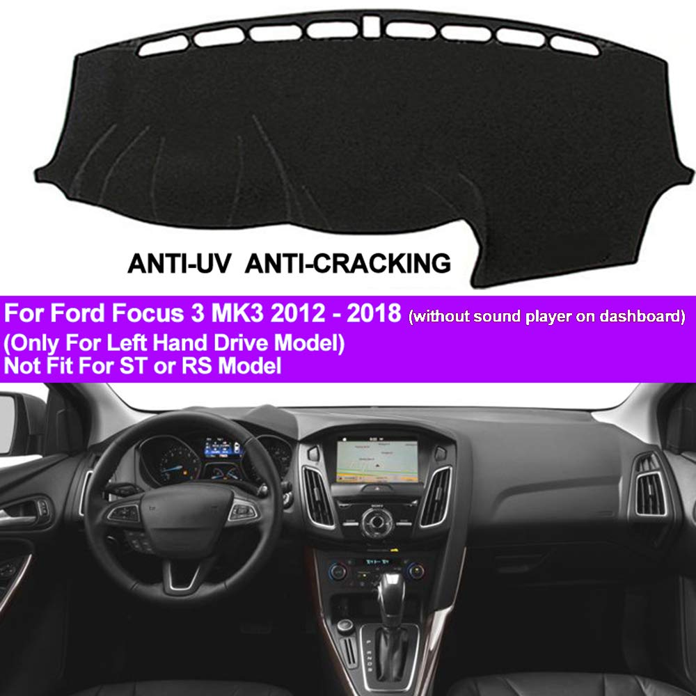 Oneuda Flannel Dashmat Dashboard Cover Dash Pad Car Mat Carpet Sun Shade for&nbsp;Ford Focus 3 MK3 2012 2013 2014 2015 2016 2017 2018 Anti-Slip Dash Board Cover Auto Accessories
