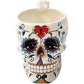 Pacific Giftware White Tribal Day of The Dead Love Lock Sugar Skull Ceramic Drink Coffee Mug Cup