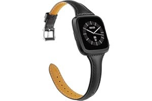TOYOUTHS Leather Strap Compatible with Fitbit Versa/Versa 2 Watch Bands Women Men Slim Genuine Leather Wristbands Replacement for Versa Lite/Versa 2 Special Edition Classic Accessorie Multi Colors