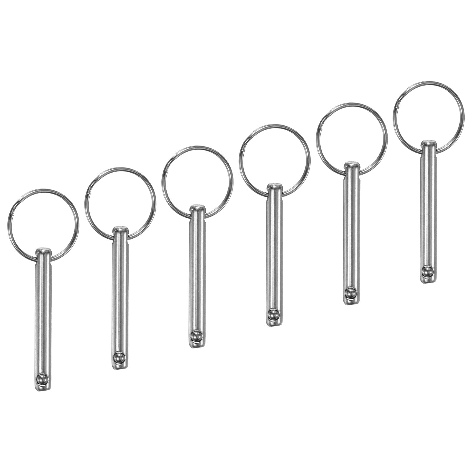 M METERXITY 6-Pack Quick Release Pins, 1/4" [6mm] Diameter, 1.5" [38mm] Usage Length Bimini Top Pin for Shipbuilding/Boat/Trailer, 1.97" [50mm] Total Length Carbon Steel Hardware Pins