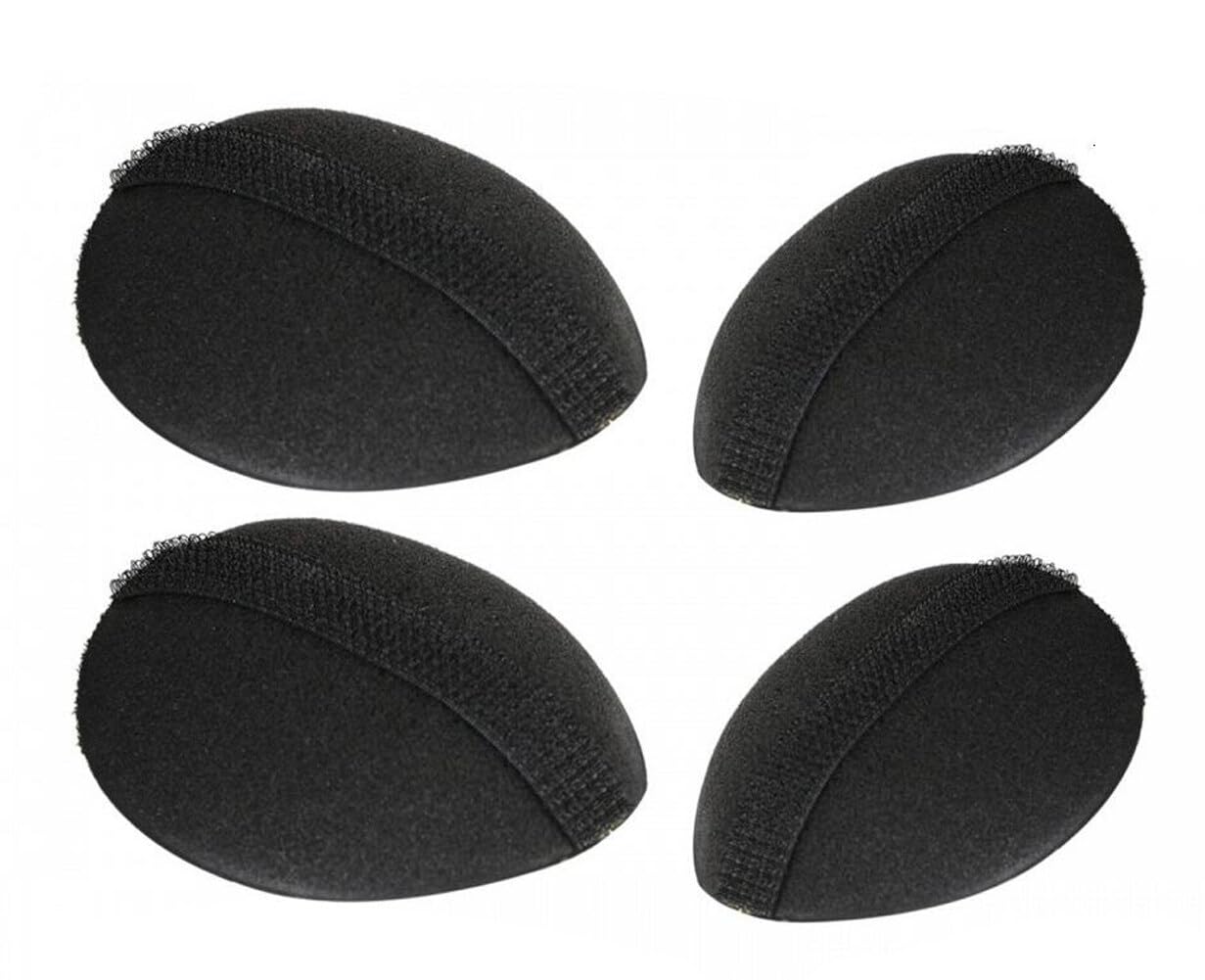 4Pcs (2 Large+2 Small) Black Sponge Bump It Up Volume Hair Base Hair Stick Pad Fluffy Hair Padding Insert Cushion Hair Base Styling Insert Tool for Women Girls