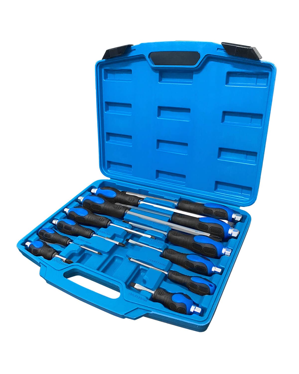 Magnetic Screwdriver Set, 12 Pieces, 6 Phillips and 6 Slotted Tips, Screwdriver with Go-Thru Steel Blades, High Torque