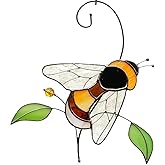Bumble Bee Insect Handmade Stained Glass Suncatcher Genuine Stained Glass Window Hanging Unique Indoor Ornament & Outdoor Decor (Bumble bee)