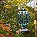 Best Home Products Hummingbird Feeder with Perch - Hand-Blown Glass Feeders | Treat ((Blue Black)