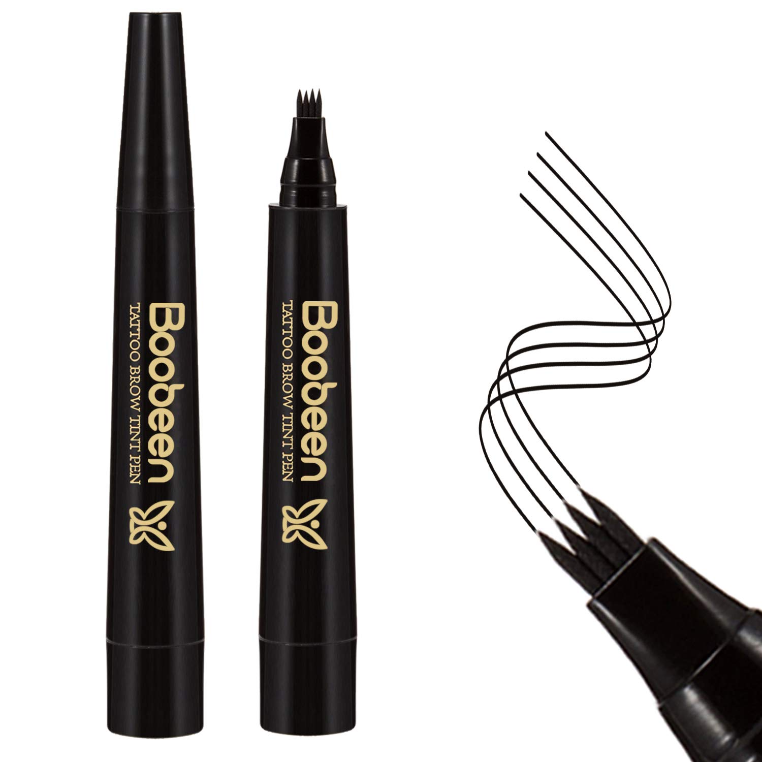 Boobeen Waterproof Eyebrow Pen - Microblading Eyebrow Pencil with a Micro-Fork Tip Applicator - Creates Natural Looking Brows Effortless