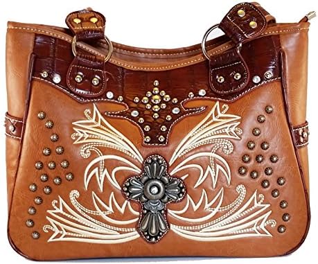 Brown Concealed Carry Purse Designer Handbags Fits Gun Holster Weapon Personal Security Western Style