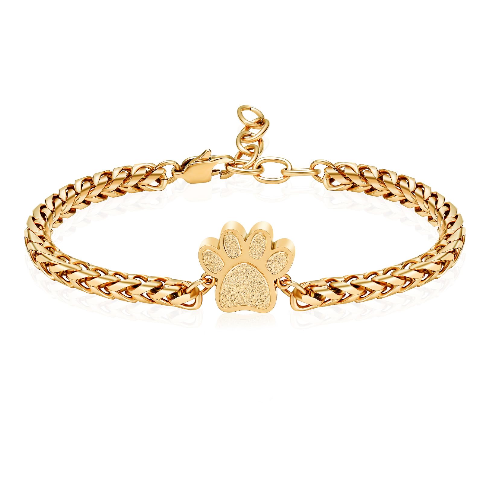 VCCWYQK Paw Print Urn Bracelet for Ashes for Dog/Cat Cremation Jewelry for Ashes Cute Animals Adjustable Memorial Keepsake Bracelets Jewelry Gifts for Women (E)