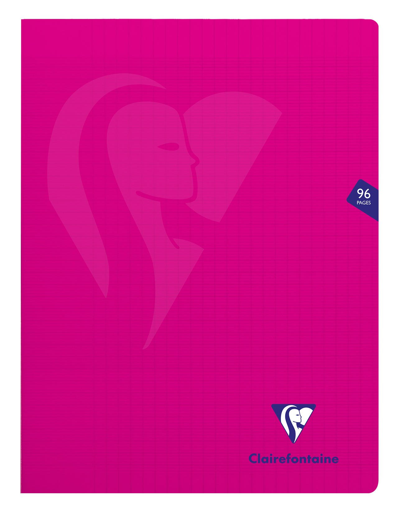 Clairefontaine 313361C - One Pink Mimesys Stapled Notebook - Dimensions: 24 cm x 32 cm - 96 Pages Seyes Ruled - 90 g White Vellum Paper - Polypro Cover
