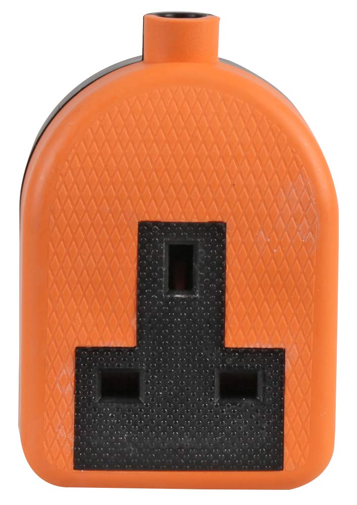 PRO ELEC PELB1580 – 1‑Gang Rubber Trailing Socket, 250 V, 13 A, Orange