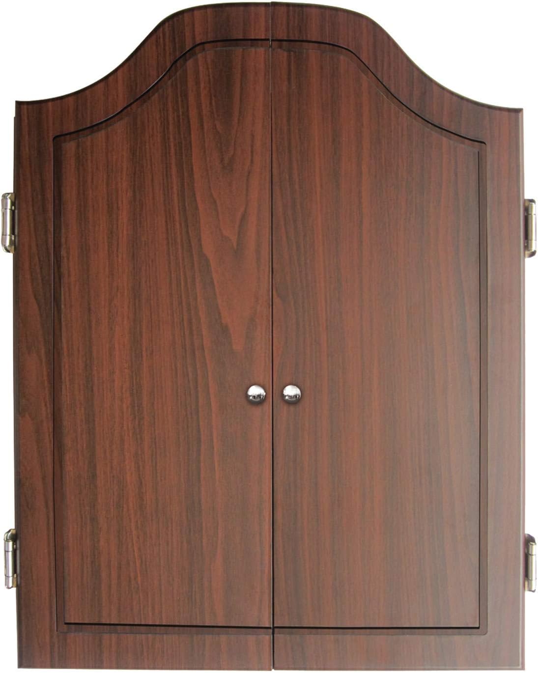 DMI Sports Deluxe Bristle Dartboard Cabinet Set Includes Two Steel Dart Sets with Rustic Rosewood Finish : Dart Board : Sports & Outdoors
