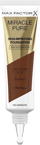 Max Factor Miracle Pure Foundation Ganache 105 24h Hydration 89% Skincare