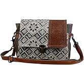 Myra Bag Spell Bound Messenger Bag Upcycled Cotton & Leather S-2875