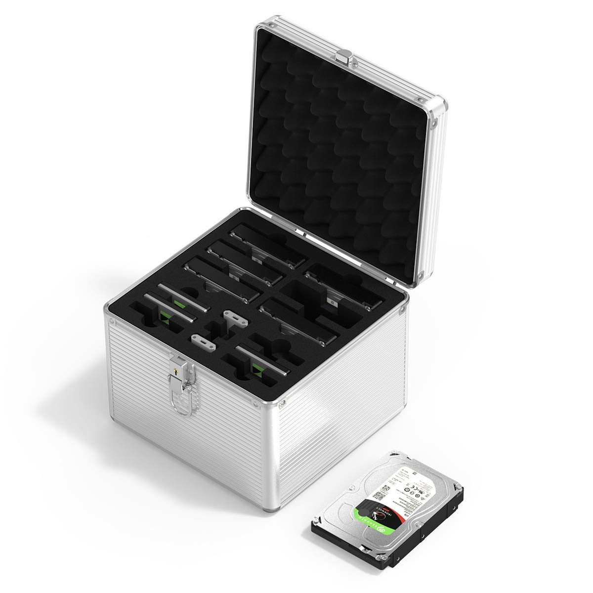 ORICO Hard Drive Case 15 Bay Aluminum Suitcase for Protect or Storage HDD SSD (6 x 3.5 inch and 6 x 2.5 inch Hard Disk and 3 x M.2 SSD), Shockproof, Dustproof and Moisture-resistant