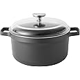 BergHOFF Gem Non-Stick 10" Stockpot 5.2qt., Sturdy 2-Handle, Glass Lid, Ferno-Green, Non-Toxic Coating, Ovensafe