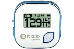 GOLF BUDDY GOLFBUDDY Voice 2S+ Talking GPS Rangefinder, Clip on Hat Golf Navigation, Slope Mode on/Off, 18 Hours Battery Life, Shot Distance Measurement, Preloaded with 40,000 Courses Worldwide (Blue)
