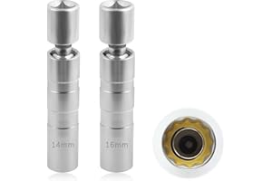 14mm+16mm Spark Plug Socket,12-Point Professional Spark Plug Socket Set Removal Tool with Thin Wall Magnetic Design,Universal