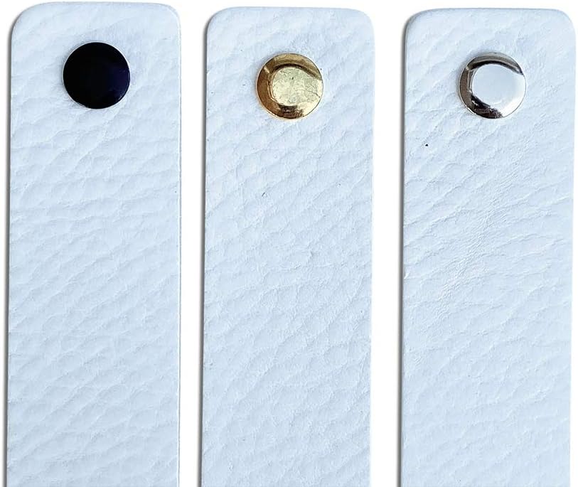 Brute Strength, Leather Handles for Furniture, White, 4 pcs, 20 x 2,5 cm, Cabinet Handle, Door Handle for Kitchen Bathroom - Image 4