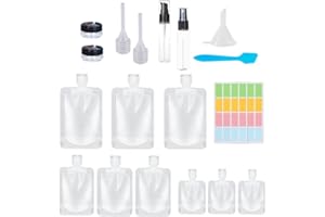 MtnLaur Travel Pouches for Toiletries 19 Pcs, Travel Size Portable Containers, TSA Approved Empty Travel Pouches, Clear Refil