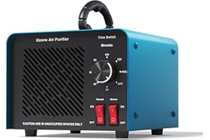 VERDECORE 120,000mg/h 0zone Generator High Capacity Ozone Machine & Negative Ion Air Purifier for Home, Car, Pet Odor Removal, O3 Odor Eliminator up to 2,500 Sq. Ft.(Blue)