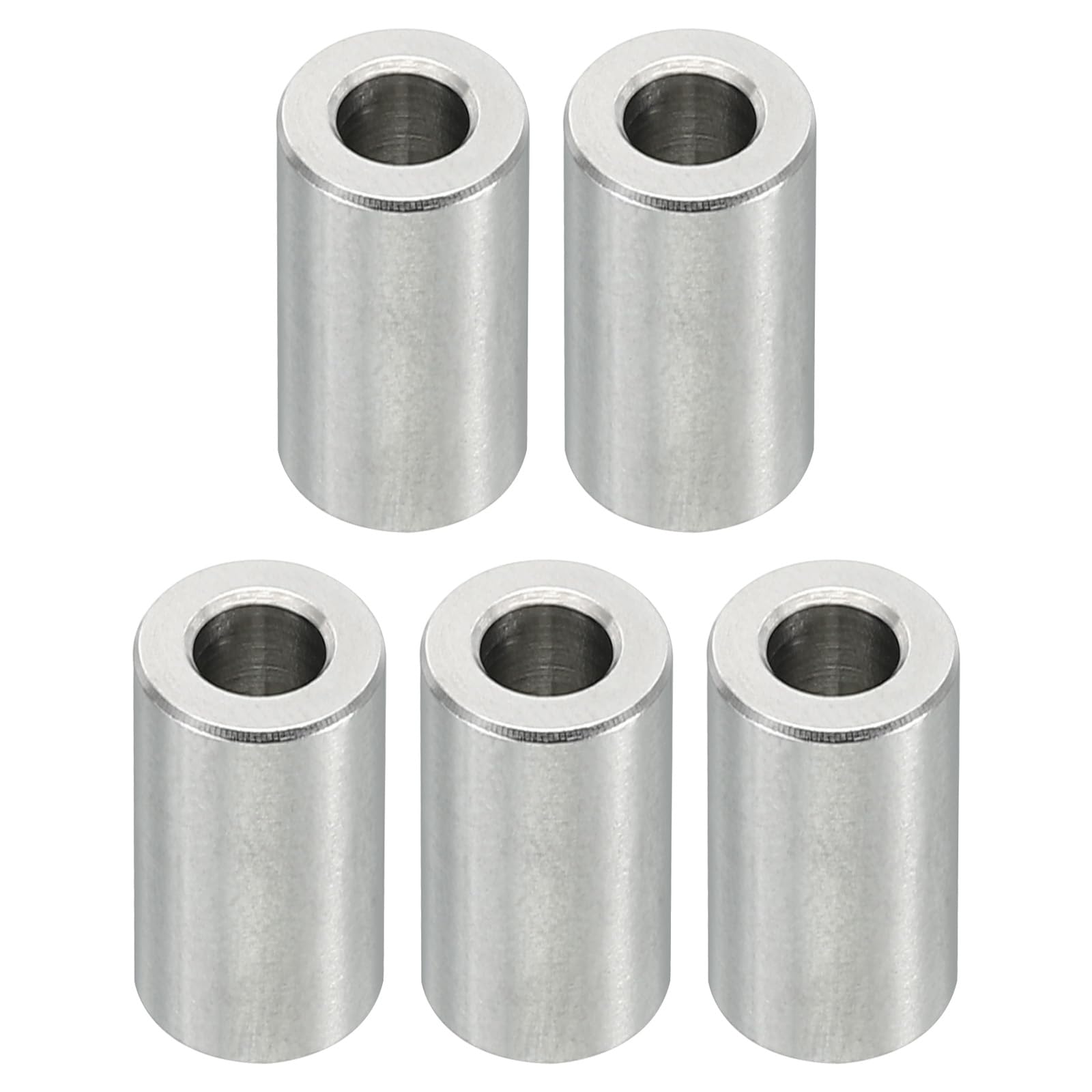 PATIKIL M5 Stainless Steel Spacers, 5 Pcs Metal Spacers Stainless Steel 5.2mm ID x 10mm OD x 16mm L Stainless Steel Spacer Screw Standoff Round for 1/5inch or M5 Screw Bolts