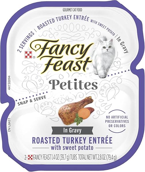 FANCY FEAST PETITES ROASTED TURKEY ENTRÉE WITH SWEET POTATO IN GRAVY WET CAT FOOD