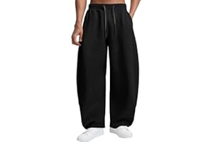 Susclude Mens Baggy Barrel Sweatpants Wide Leg Drawsting Loose Fit Casual Comfy Lounge Lightweight Gym Track Summer Pants
