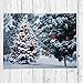 Lighted Christmas Tree & Cardinal Birds LED Canvas Print - Snowy Winter - Forest Pine Trees - Winter Scene Wall Art Measures 15.75