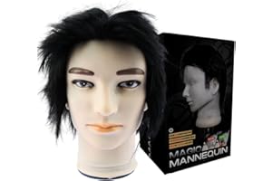 BARBERPLAN Male Mannequin Head, with 40" Straight Human Hair, Can Use 30 Times for Barber Shop and Cosmetology School Practice Fading Cutting Styling (Type-B)