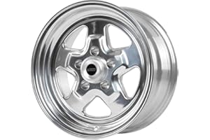 JEGS Sport Star Aluminum Wheel 15” x 7” | 5 x 4.5” Wheel Bolt Pattern Spacing | 0 mm Offset | 4” Backspacing | Polished Finish | 3.27” Center Bore | Includes Center Cap