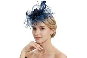 DRESHOW 1920s Vintage Fascinators Hat for Women Veil Mesh Tea Party Derby Hat Bow Satin Gloves Pearl Jewelry Set for Cocktail