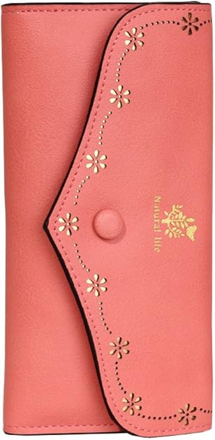 Amazon レディース 三つ折り 長財布 ブランド Wallet 黒 青 紫 スイカレッド Maxia Collections 財布