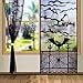 OurWarm 2pcs Black Lace Halloween Window Curtains, Spider Web Bats Door Curtain Panel Decor for Spooky Halloween Holiday Party Decoration, 40 x 84 Inch