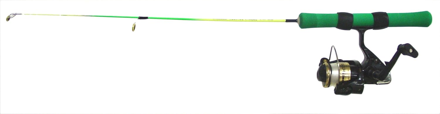 Amazon Com 25 Neon Extreme Medium Action Ice Fishing Rod Combo Green Chartreuse Sports Outdoors