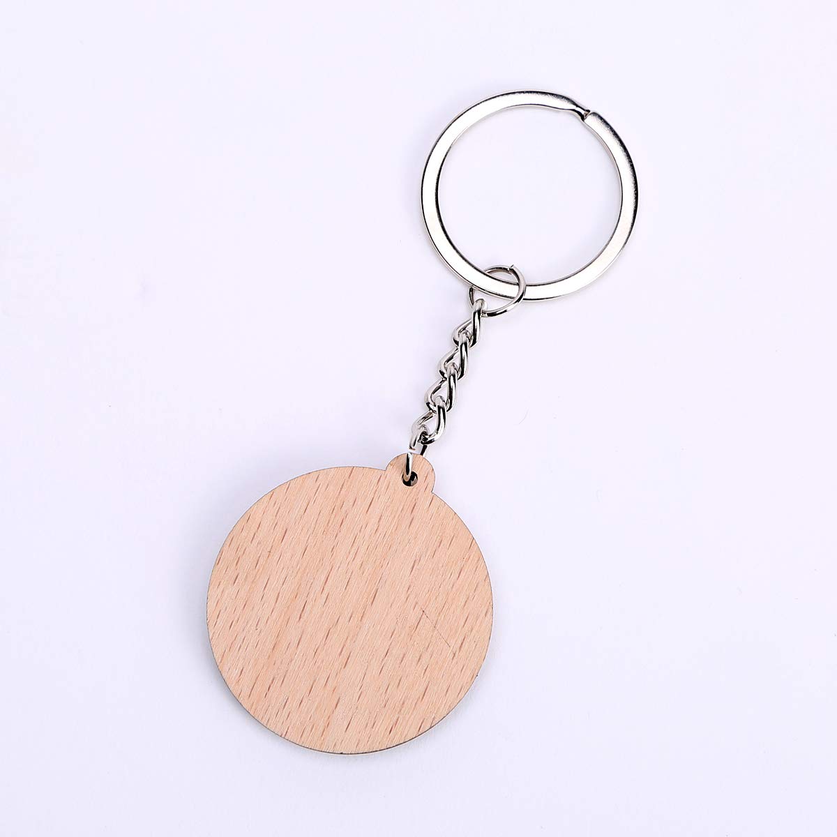 Wooden Keychain, Gift Keychain for Family and Friends (Smiley Face)