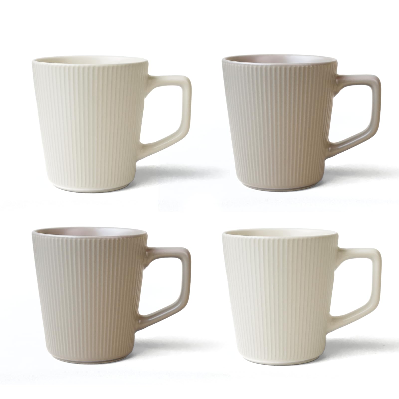 McBecdy Coffee Mugs Set of 4-17oz/500ml Large Coffee Cups - Matte Ceramic Mug Set - Coffee Cup Set - Tea/Cappuccino/Hot Chocolate Mug - Microwave Safe - Comfortable Handle